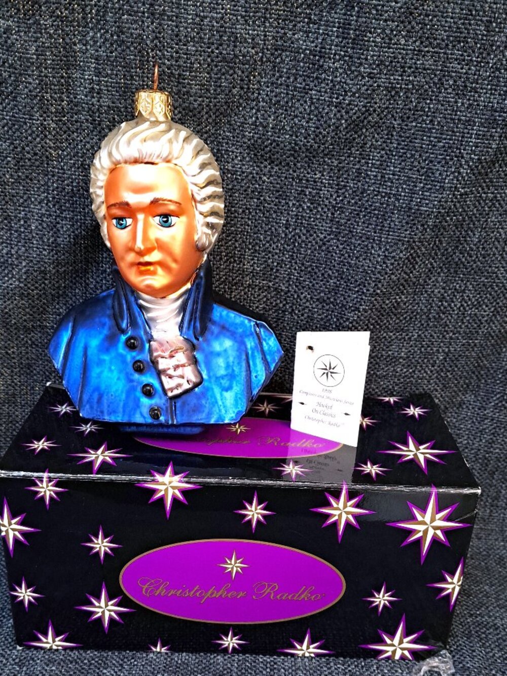 CHRISTOPHER RADKO MOZART GLASS CHRISTMAS ORNAMENT W BOX